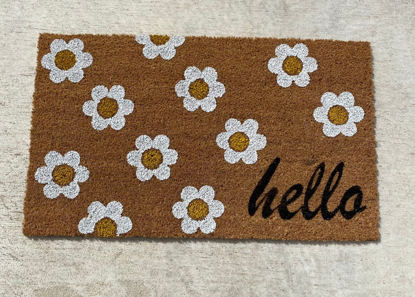 White flowers and hello