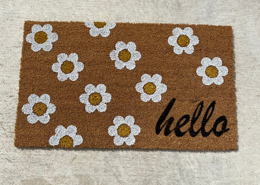 White flowers and hello